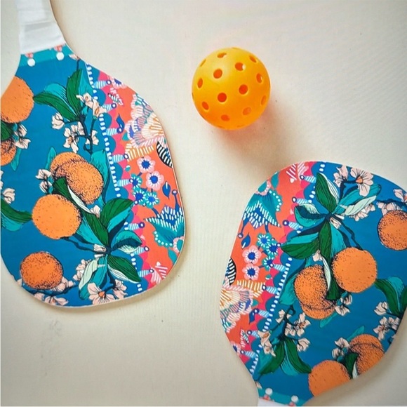 Anthropologie Other - Anthropologie Vibrant Paddle Ball Set - Blue and Orange The Flock Pickleball Set